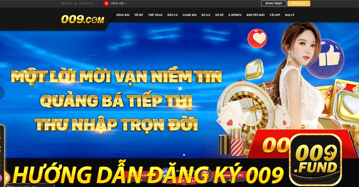 Hướng dẫn đăng ký 009. com